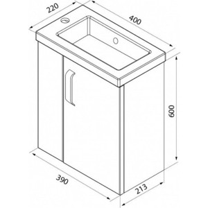 Тумба под раковину IDDIS Torr 40 белый, правая (TOR40W1i95)