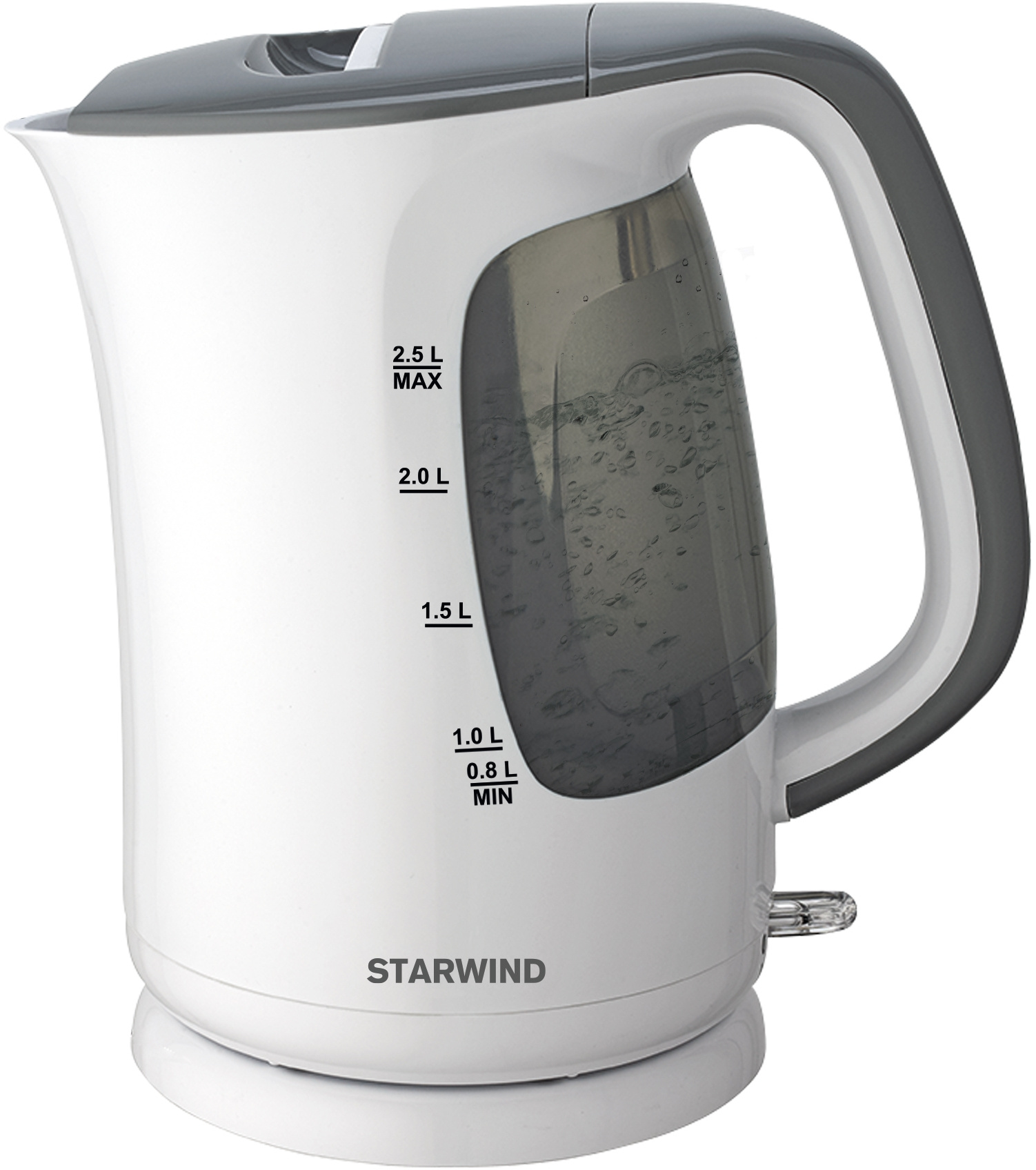 Чайник Starwind SKG3025 2.5л. 2.2 кВт, пластик, белый/серый