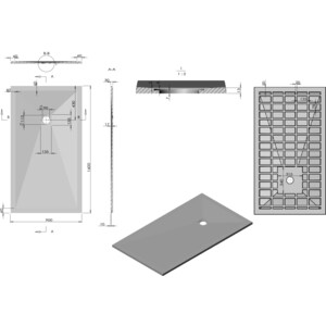 Душевой поддон Vincea VST-4SR 160х90 с сифоном, антрацит (VST-4SR9016A, VSPH-D132) в Москвe