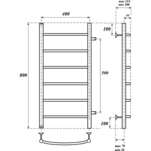 Полотенцесушитель водяной Point П6 500х800 хром (PN04548)