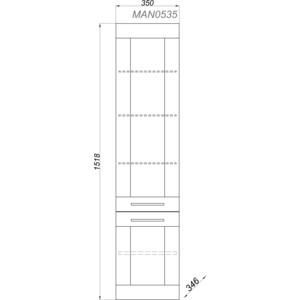 Пенал Aqwella Манчестер 35x152 белый (MAN0535)