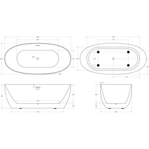 Акриловая ванна BelBagno 170х80 слив-перелив, белая (BB414-1700-800) в Москвe