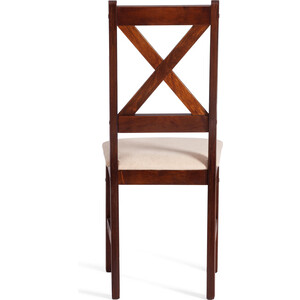 Стул TetChair CROSSMAN, NEW, Многослойный березовый шпон, 41х40х100 см, cappuchino / велюр бежевый (21625)