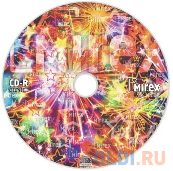 Диск CD-R Mirex 700 Mb, 48х, дизайн "Party", Shrink (100), (100/500)