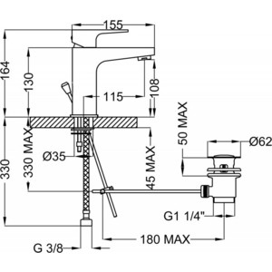 Смеситель для раковины Cezares Stella (STELLA-LSM1-01-W0-old)