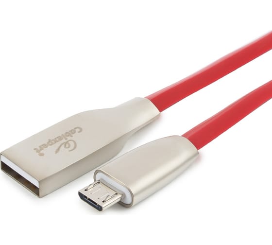 Кабель USB2.0(Am)-micro(BM), Cablexpert, 1.8m, красный, серия Gold, блистер (CC-G-mUSB01R-1.8M)