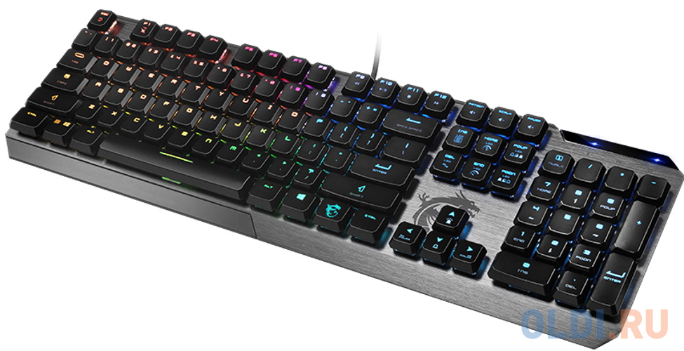 Gaming Keyboard MSI VIGOR GK50 LOW PROFILE, Wired, Mechanical, with Kailh Low Profile Tactile Keys, Floating Key Design, RGB, Black