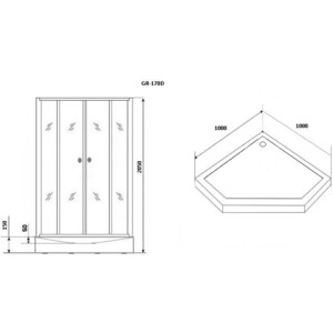 Душевая кабина Grossman GR-170D 100x100x205 в Москвe