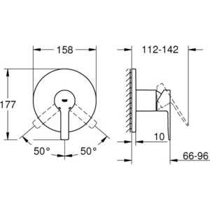 Смеситель для душа Grohe Lineare суперсталь, с механизмом (24063DC1, 35600000) в Москвe