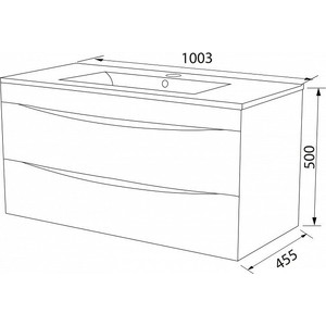 Тумба с раковиной IDDIS Cloud 100 белый (CLO10W1i95K, 0131000i28)