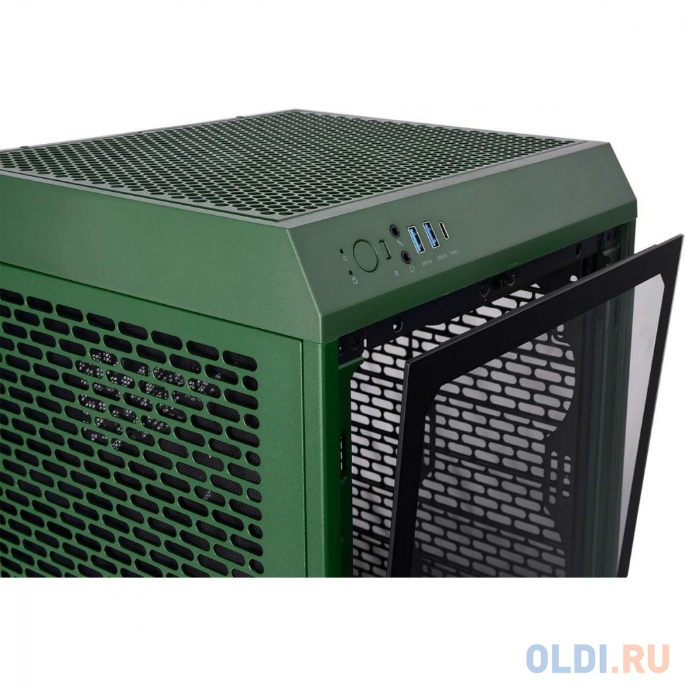 Корпус Thermaltake The Tower 200 Racing Green /Racing Green/Win/SPCC/Tempered Glass*1/CT140 Fan*2/Color Box