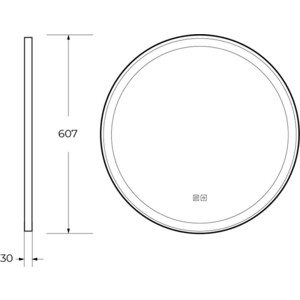 Зеркало Cezares Cadro 60 с подсветкой, сенсор, подогрев (CZR-SPC-CADRO-600-LED-TCH-WARM)