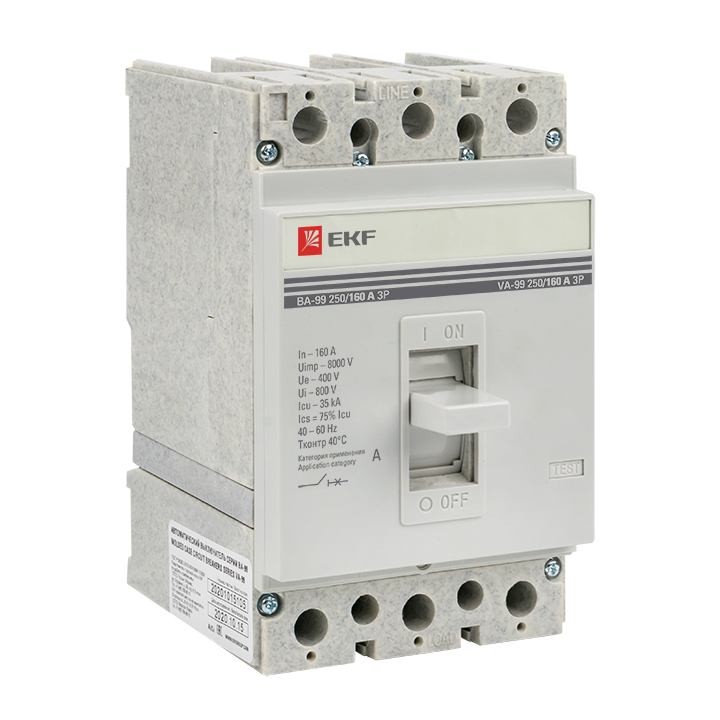 Выключатель автоматический EKF ВА-160А трехполюсный (3P/3П) 160A 35kA (mccb99-250-160)