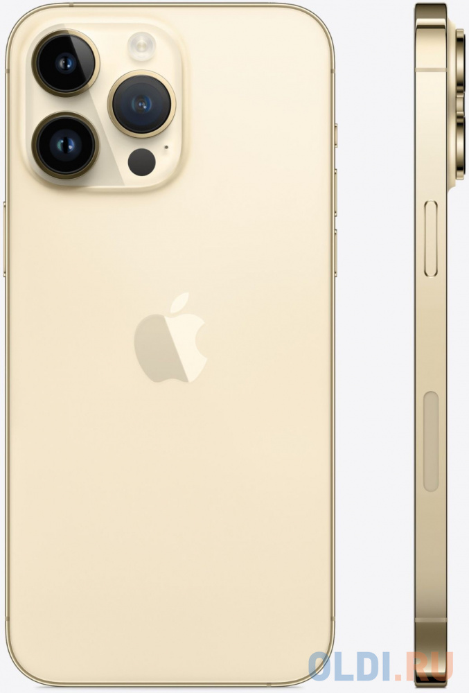 Смартфон Apple A2896 iPhone 14 Pro Max 128Gb 6Gb золотой моноблок 3G 4G 2Sim 6.7" 1290x2796 iOS 16 48Mpix 802.11 a/b/g/n/ac/ax NFC GPS GSM900/180