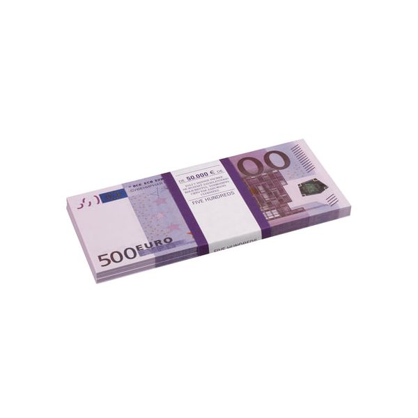 Деньги шуточные 500 евро, упаковка с европодвесом, AD0000064, (10 шт.)
