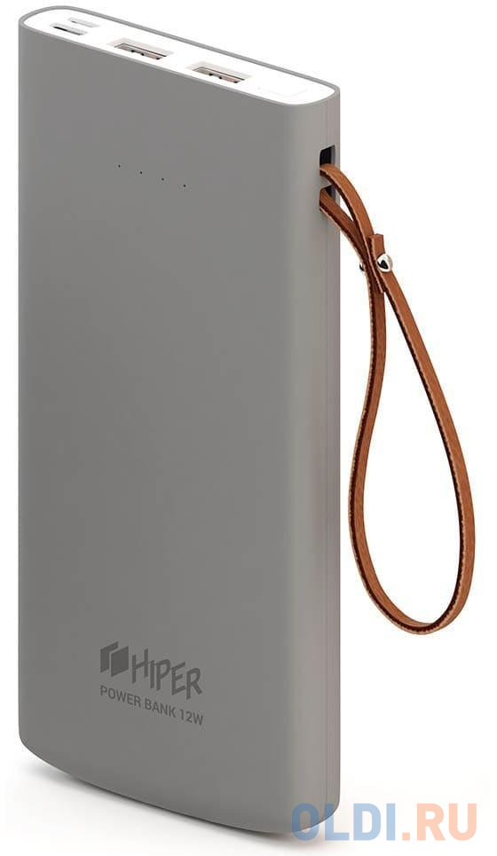 Аккумулятор HIPER Внешний аккумулятор HIPER TRAVEL10K Li-Pol 10000 mAh Soft-touch 3A+3A 2xUSB 1xType-C серый