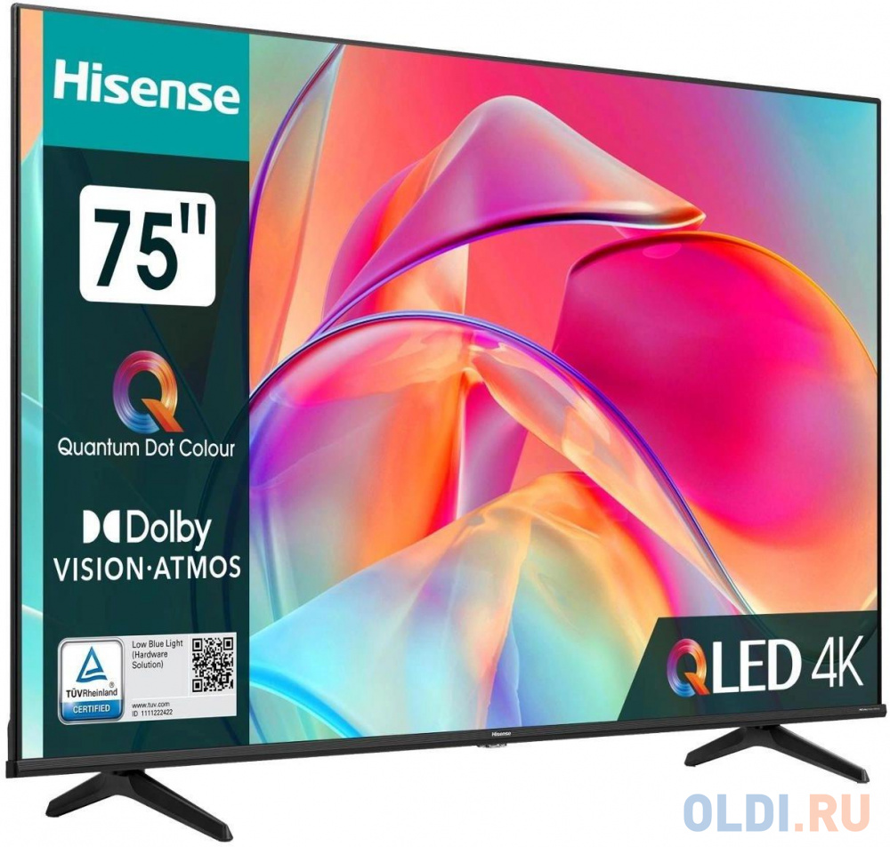 Телевизор ЖК 65'' Hisense/ 75", QLED, Ultra HD, Smart TV (ОС VIDAA U6), Wi-Fi, PCI 2000, DVB-T2/T/C/S2/S, 2х10W, CI+(1.4), 3хHDMI, 2хUS