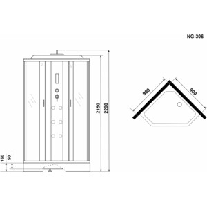 Душевая кабина Niagara NG-306-01 90х90х220