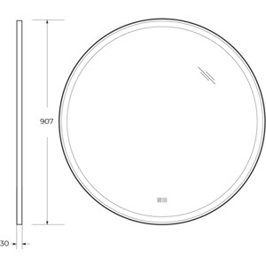 Зеркало Cezares Cadro 90 с подсветкой, сенсор, подогрев (CZR-SPC-CADRO-900-LED-TCH-WARM)