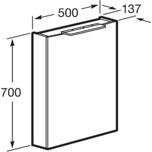 Зеркальный шкаф Roca Oleta 50х70 правый, капучино матовый (A857644515) в Москвe