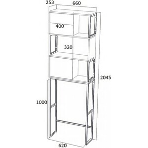 Шкаф 1Marka Grunge Loft 65х205 над стиральной машиной, дуб вотан (Ц0000005249)