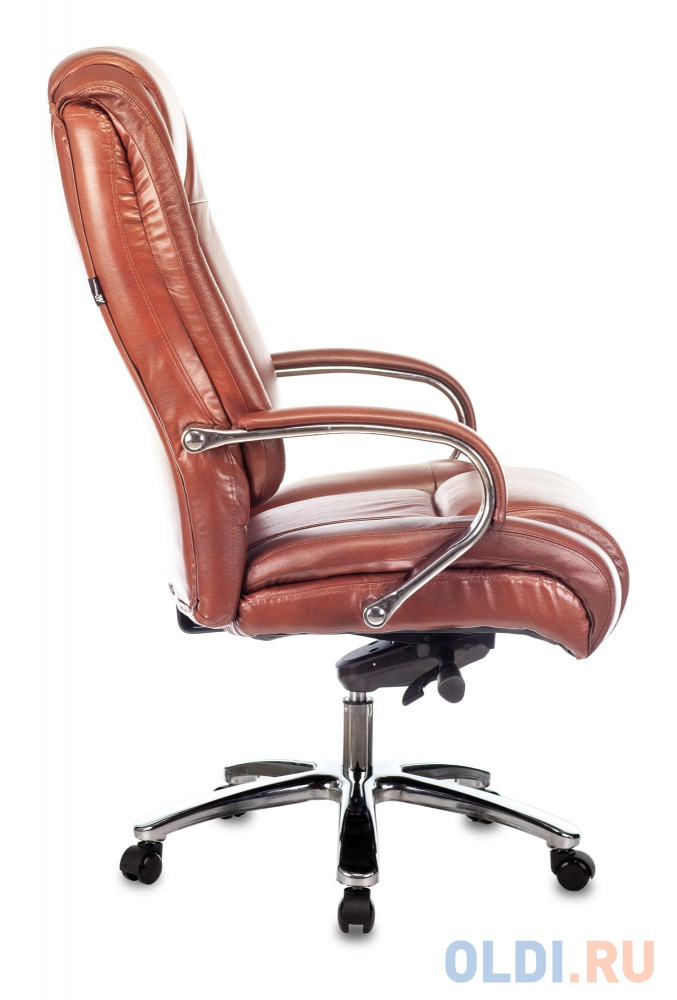 Кресло руководителя Бюрократ T-9925SL светло-коричневый Leather Eichel кожа крестовина металл хром