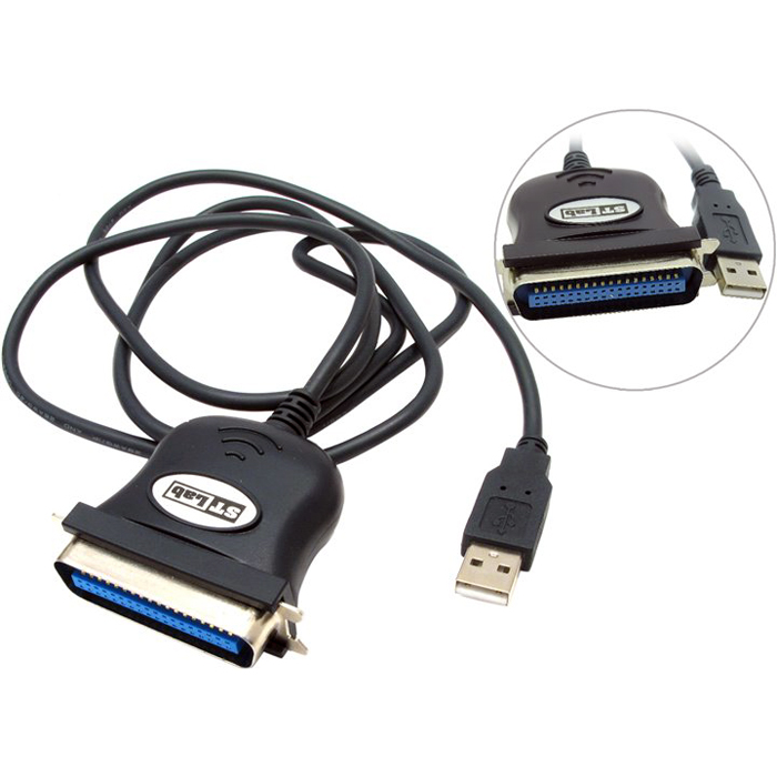Кабель-адаптер STLab USB 2.0(AM)-LPT, черный (U-191)