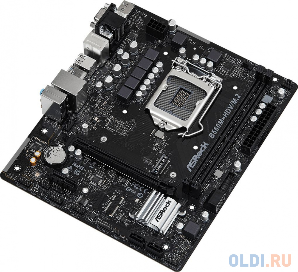 ASROCK B560M-HDV/M.2, LGA1200, B560, 2*DDR4, HDMI+DVI+D-Sub, 4xSATA3 6.0, M.2 Socket,2xUSB 3.2, 4xUSB2.0, mATX; 90-MXBLE0-A0UAYZ