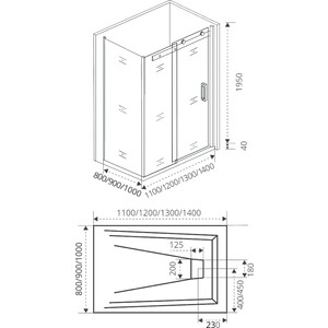 Душевой уголок Good Door Altair WTW+SP 110х100 прозрачный, хром (WTW+SP-110-100-C-CH)