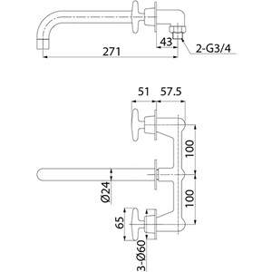 Смеситель для раковины IDDIS Acros встраиваемый, хром (ACRSB00i65)