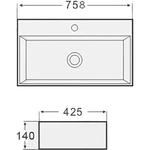 Раковина мебельная Selena Quadra 75х42 (Q01180WG) в Москвe