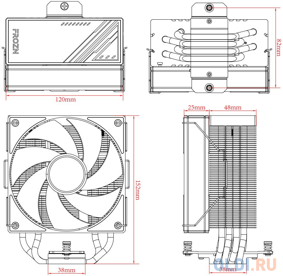 Cooler ID-Cooling FROZN A410 BLACK  220W/ Intel 1700, 12*, 115*, AMD AM5, AM4/ Screws