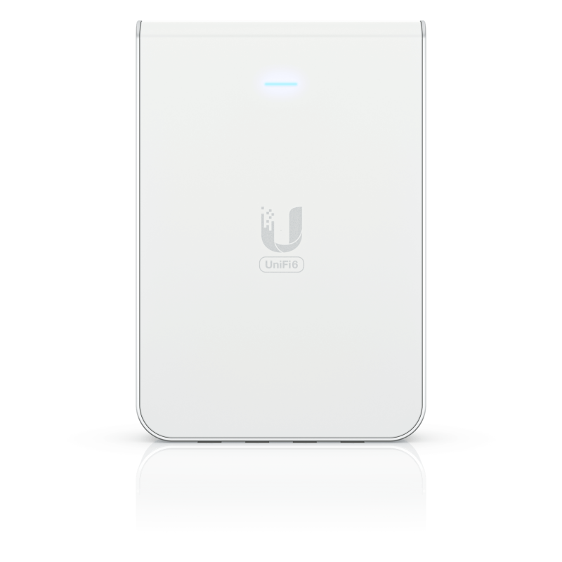 Точка доступа Ubiquiti UniFi 6 In-Wall AP 5xLAN 1 Гбит/с, 802.11a/b/g/n/ac/ax, 2.4 / 5 ГГц, до 5.38 Гбит/с, внутренних антенн: 1x5.9 дБи, PoE (U6-IW)