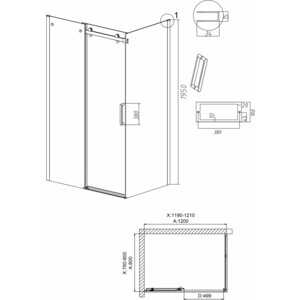 Душевой уголок Grossman Classic 120x80 прозрачный, хром (120.K33.04.1280.10.00)