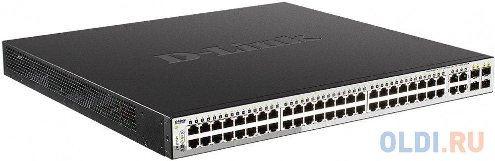 Коммутатор/ DGS-1210-52MP/F Smart L2 Switch 48х1000Base-T PoE, 4хCombo 1000Base-T/SFP, PoE Budget 370W, Compact CLI