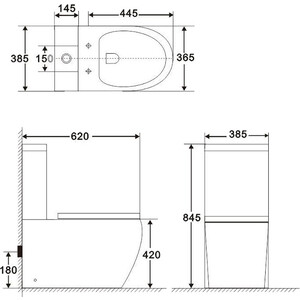 Унитаз-компакт безободковый BelBagno Amanda с сиденьем микролифт (BB051CPR, BB051T, BB2111SC) в Москвe