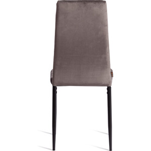 Стул TetChair Easy (mod. JSC02-1) 6шт., металл, флок, 41 х 52 х 96 см, Dark grey (темно-серый) HLR24 / черный (21254)