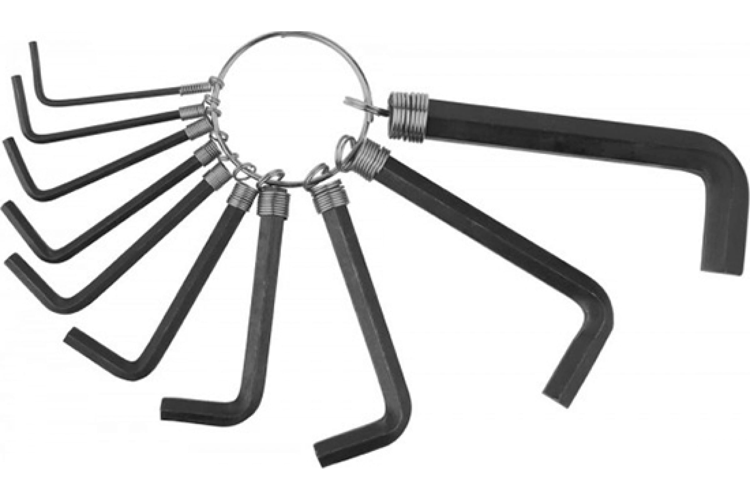 Набор имбусовых (шестигранных) ключей, предметов в наборе: 10шт., углеродистая сталь, ключи: имбусовые - 10шт., DEXX (27403-H10)