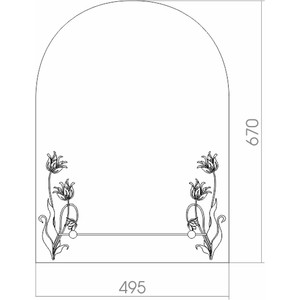 Зеркало Mixline Букет 49,5х67 с полкой (4620001980222)