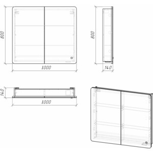 Зеркальный шкаф Grossman Адель LED 100х80 сенсорный выключатель (2010004)
