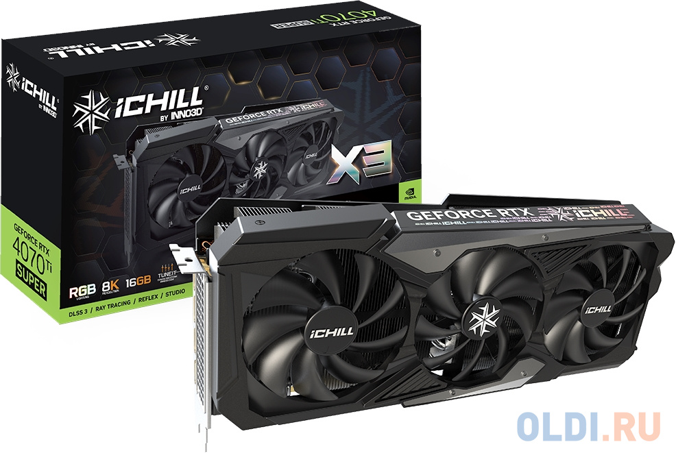 INNO3D RTX 4070 Ti Super iChill X3//RTX4070 Ti Super, DP*3,HDMI,16G,D6X