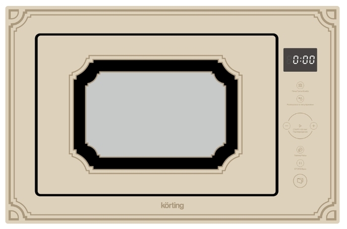 Микроволновая печь встраиваемая Körting KMI 825 RGB 25 л, 900 Вт, гриль, бежевый (KMI 825 RGB)
