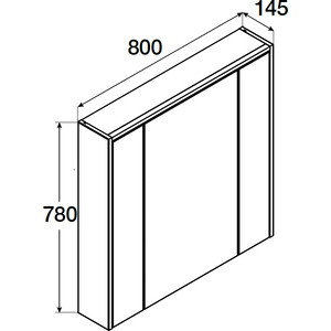 Зеркальный шкаф Roca Ronda 80 бетон (ZRU9303009)