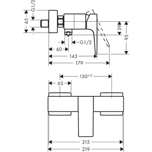 Смеситель для душа Hansgrohe Metropol бронза (32560140)