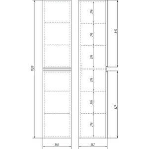 Пенал Dreja Grace 35 напольный, петли справа, белый глянец (99.0907, 99.9811)