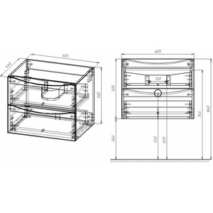 Мебель для ванной Vincea Mia 60х46 V.Oak