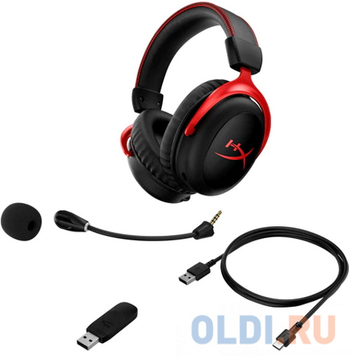 Игровая беспроводная гарнитура HyperX Cloud II Wireless (7.1, USB, блок управления, 53 мм, сменные амбушюры, 4P5K4AA/HHSC2X-BA-RD/G) в Москвe