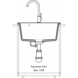Кухонная мойка GranFest Urban 649 темно-серая в Москвe