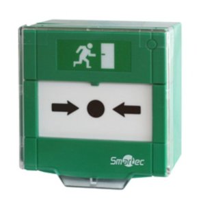 Устройство разблокировки двери Smartec ST-ER115, с восстанавливаемой вставкой, защитная прозрачная крышка, 2 группы контактов НР/НЗ. Ключ идет в комплекте, зеленый/белый (ST-ER115)