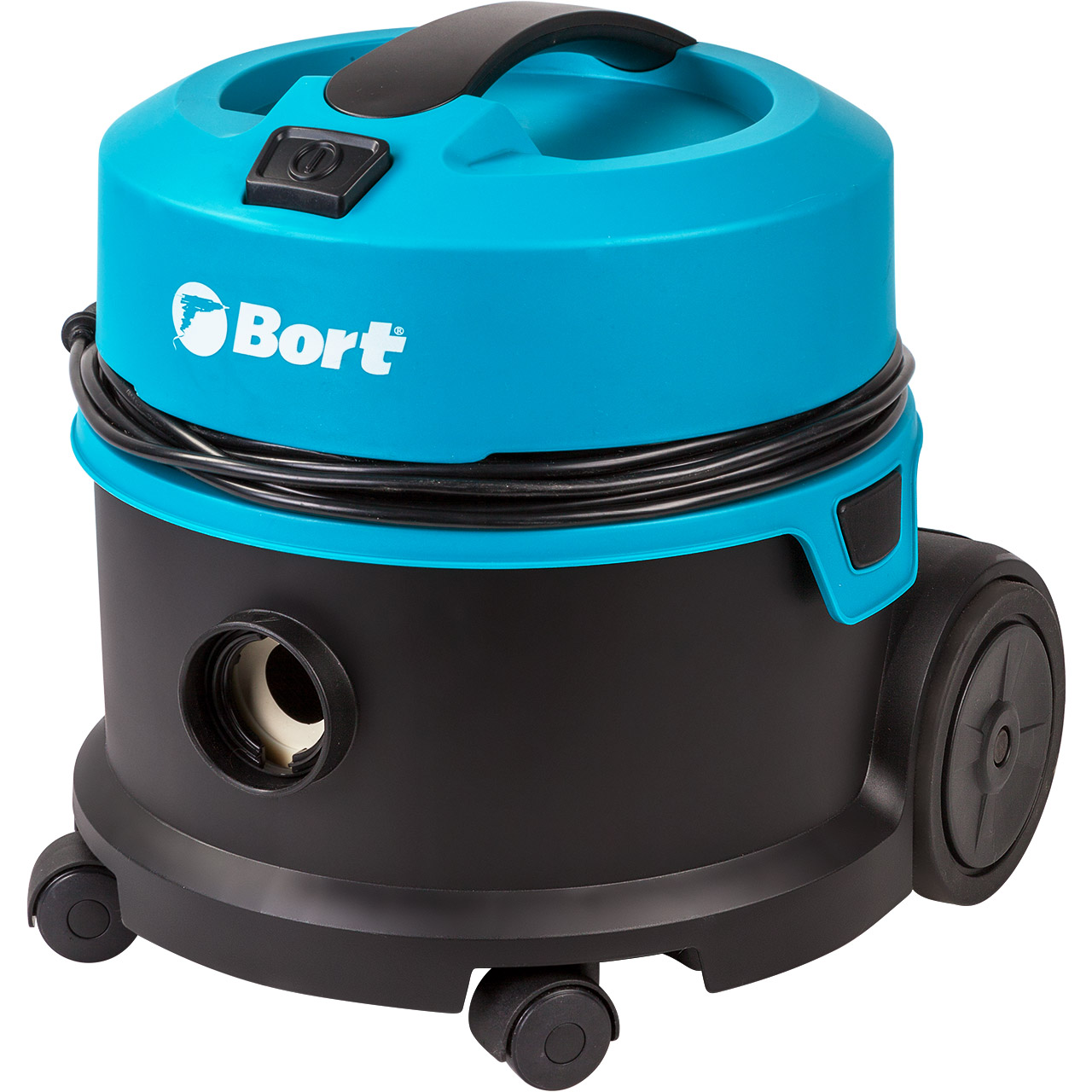 Строительный пылесос Bort BSS-1010HD, сетевой, 1 кВт, сухая уборка, объем пылесборника 10 л, мешок, диаметр шланга 3.5 см, длина шланга 2.5 м, 6.4 кг (91204467)